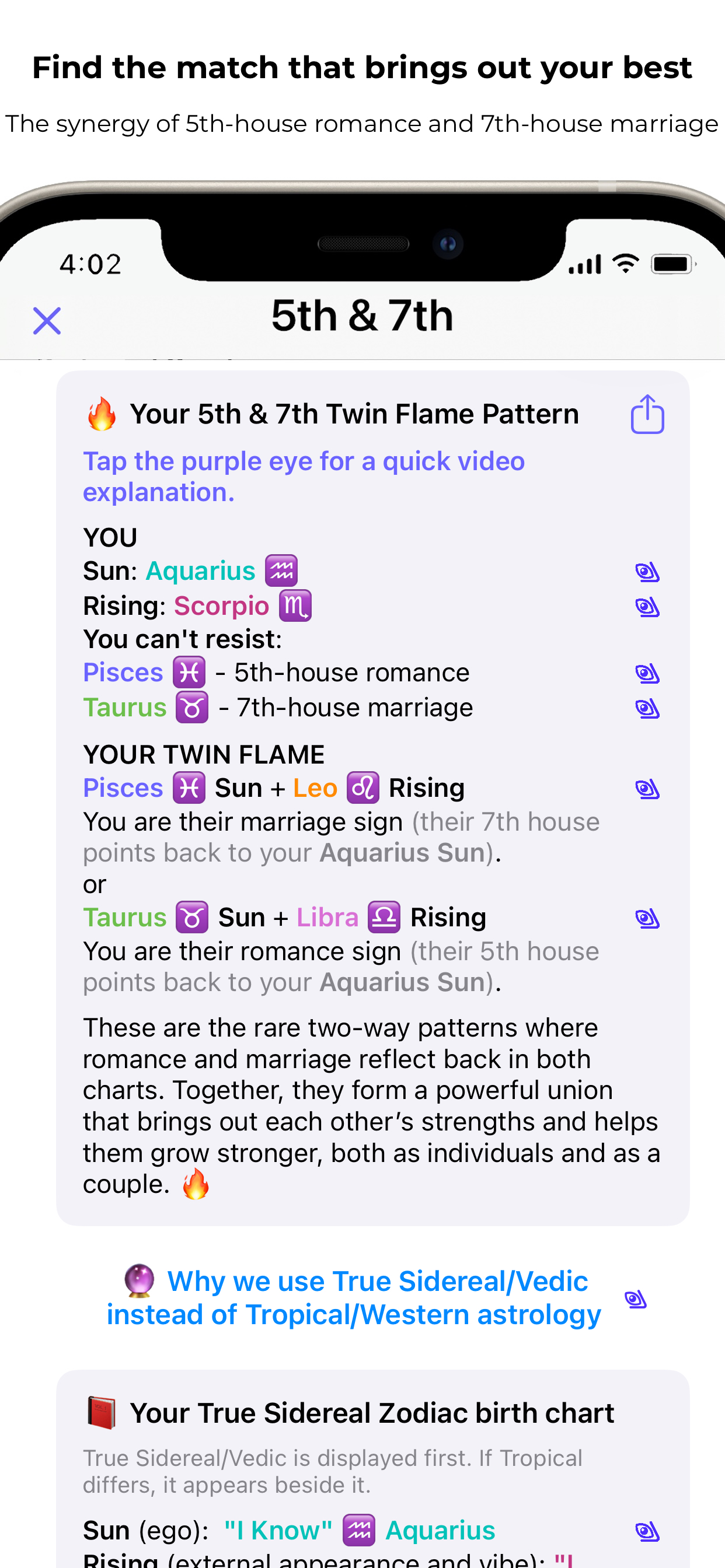 Matching explanation screenshot